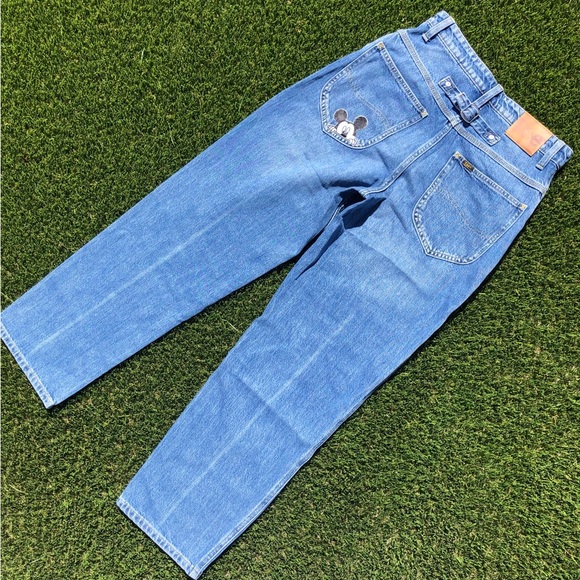🐭 Peeping Mickey Mouse Lee Vintage Modern High-Rise Relaxed Stovepipe Jeans. - Picture 3 of 12